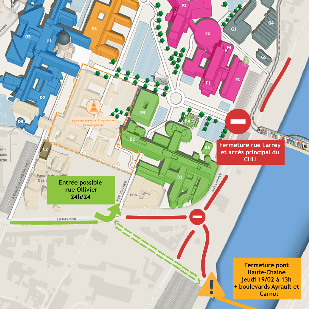 Plan CHU crue entrées CHU_fermeture pont_1902